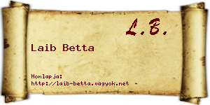 Laib Betta névjegykártya
